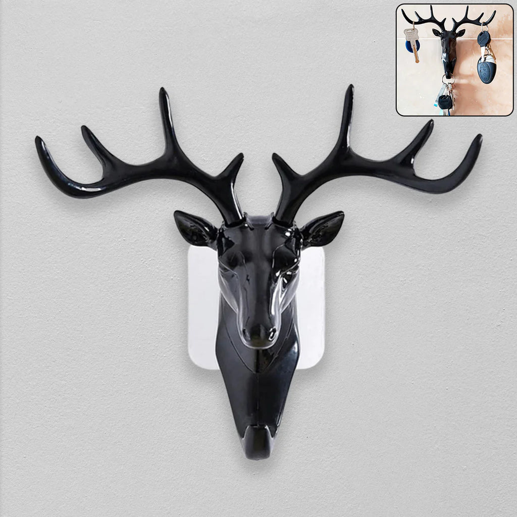 Deer head self adhesive wall door hook hanger