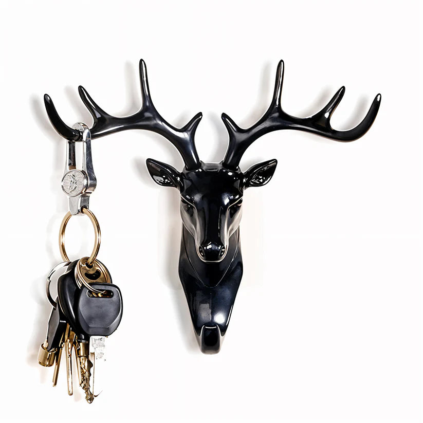 Deer head self adhesive wall door hook hanger