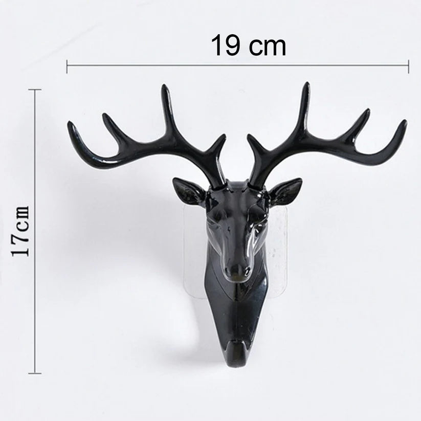Deer head self adhesive wall door hook hanger