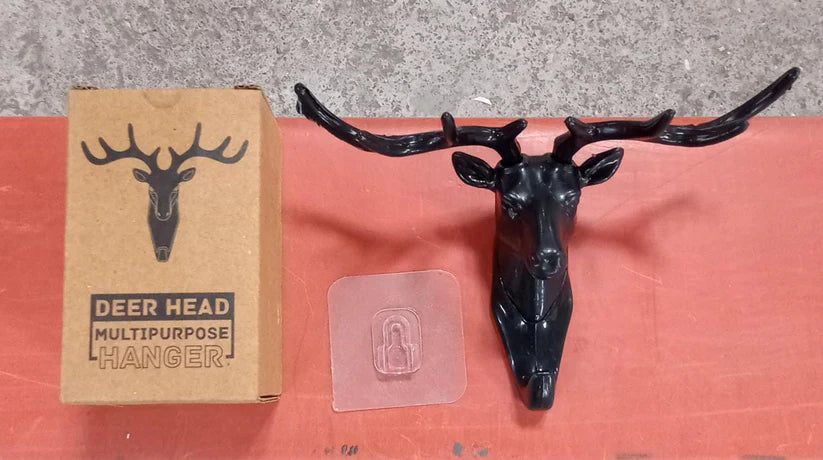 Deer head self adhesive wall door hook hanger