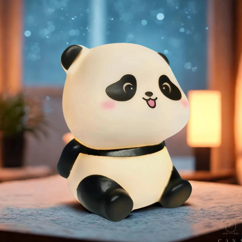 Cute mini panda night light lamp