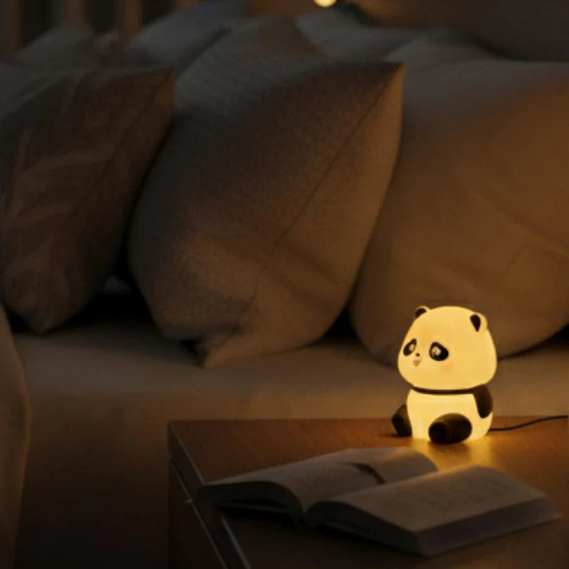 Cute mini panda night light lamp