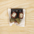 Red stone antique gold jhumka earrings with clear center stud design